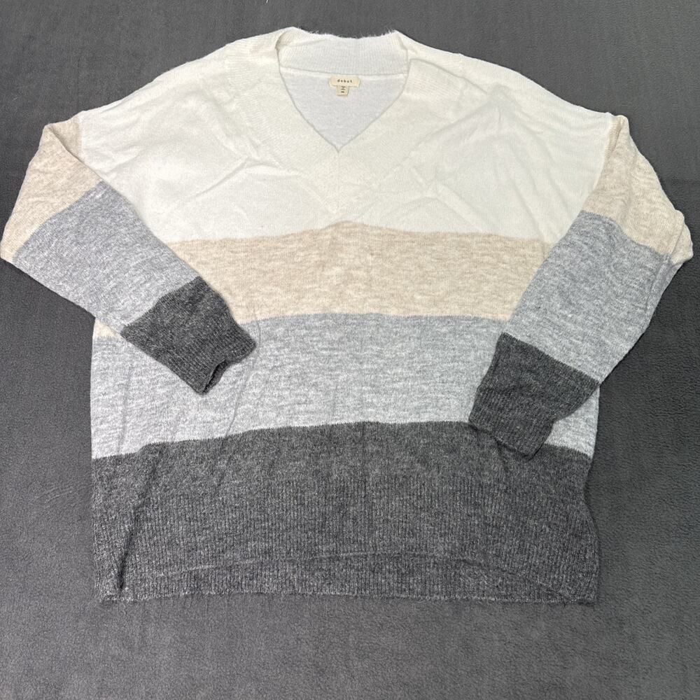 Debut Sweater Pullover V-neck Womens XSmall Multicolor Long Sleeve Oversized